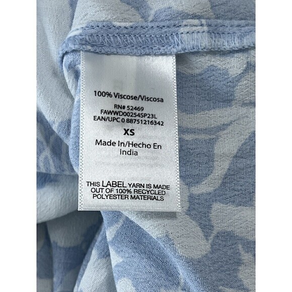 Free Assembly Dress Womens The Tie Neck Swing Dress Light Blue White Size XS - Picture 12 of 13